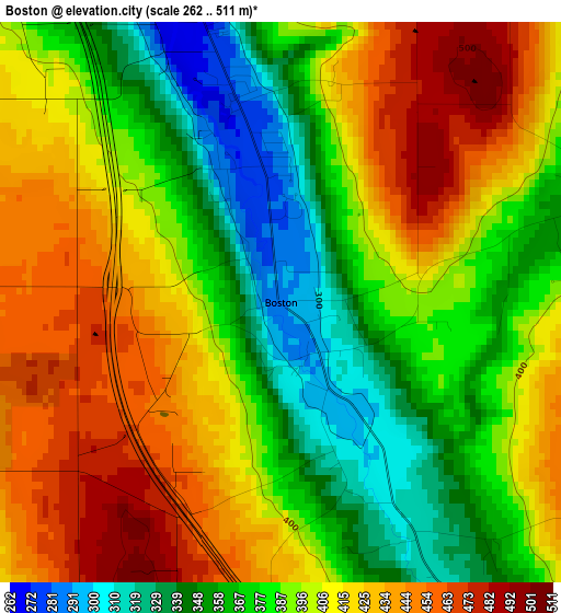 Boston elevation map