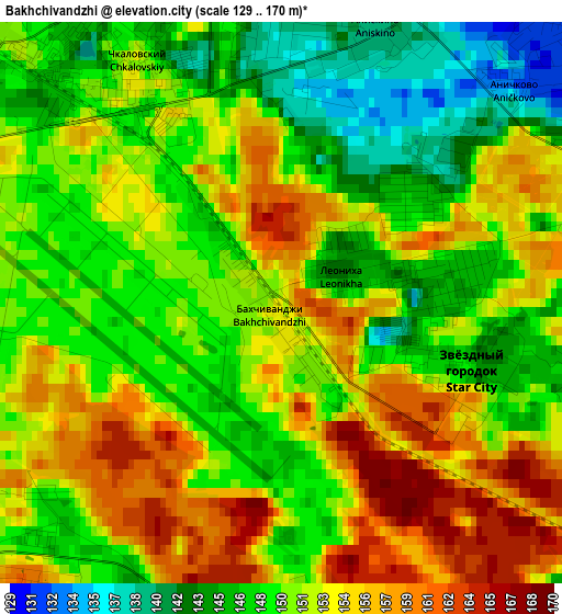 Bakhchivandzhi elevation map