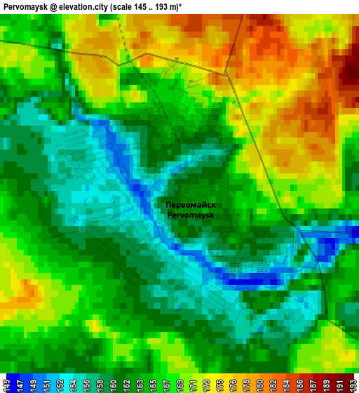 Pervomaysk elevation map