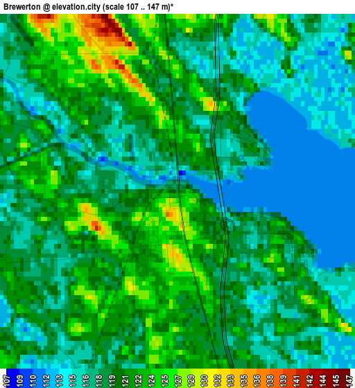 Brewerton elevation map