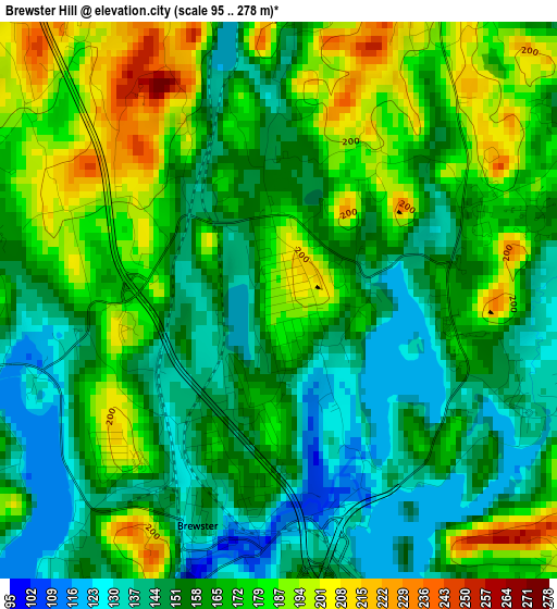 Brewster Hill elevation map