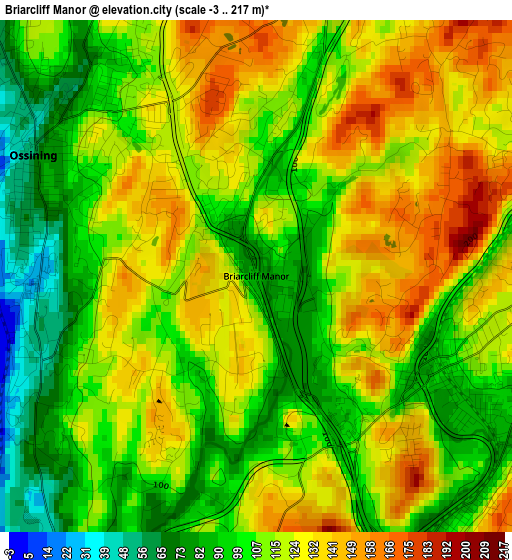 Briarcliff Manor elevation map