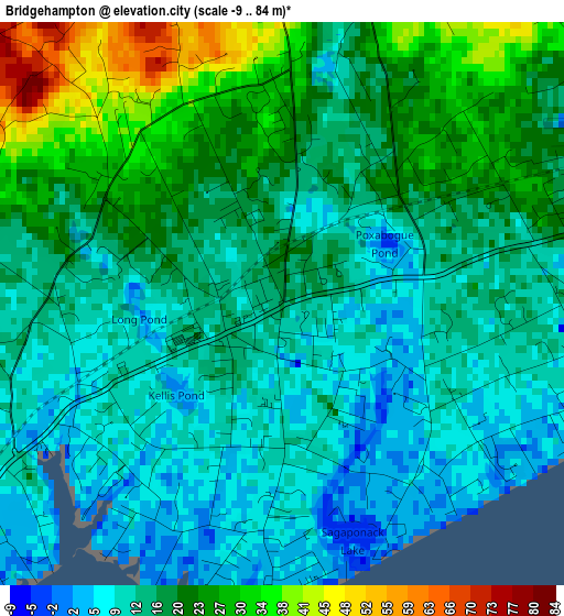 Bridgehampton elevation map