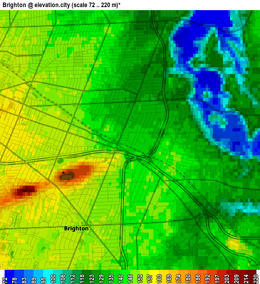 Brighton elevation map