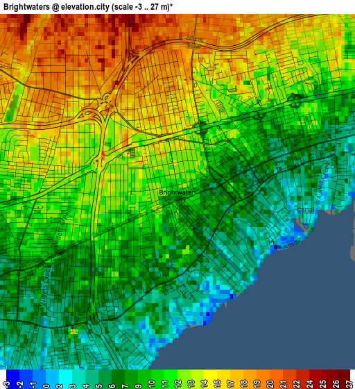 Brightwaters elevation map