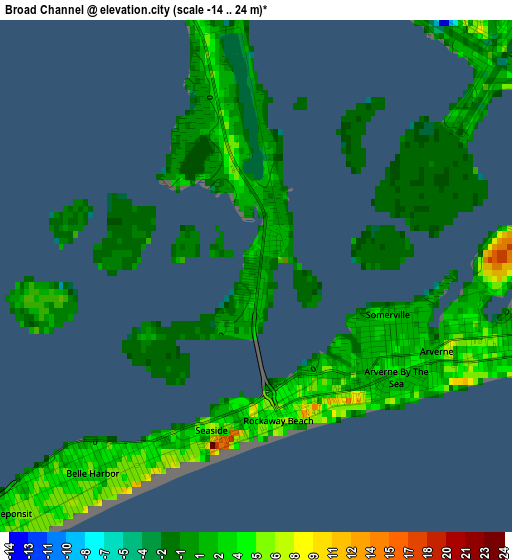 Broad Channel elevation map