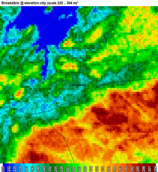 Broadalbin elevation map