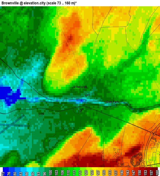 Brownville elevation map