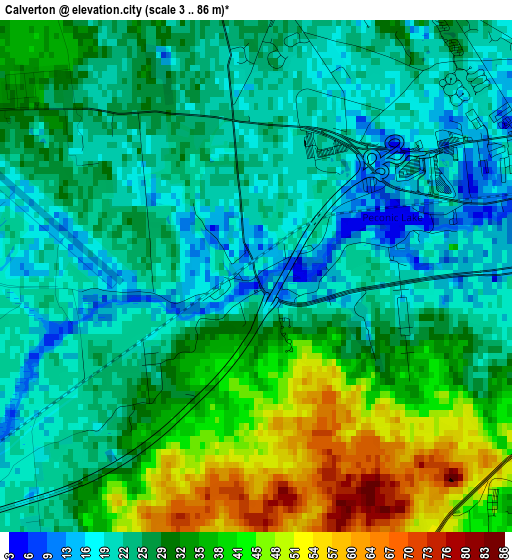 Calverton elevation map