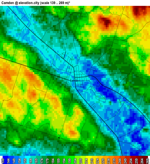 Camden elevation map