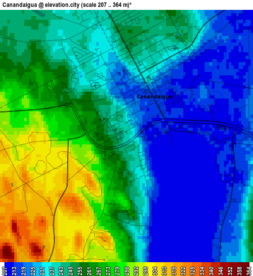 Canandaigua elevation map