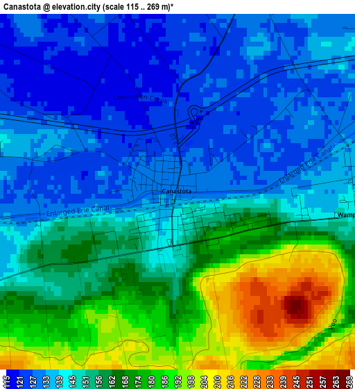 Canastota elevation map