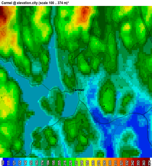 Carmel elevation map