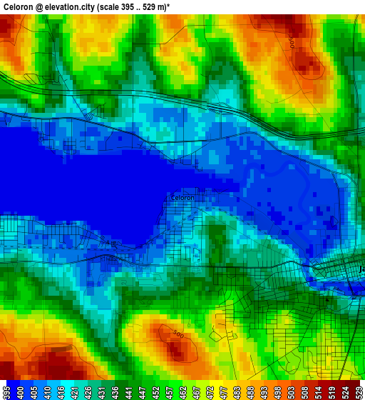 Celoron elevation map