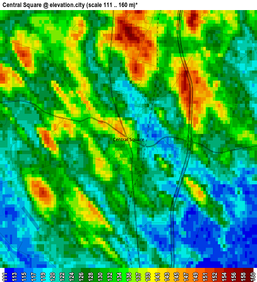 Central Square elevation map