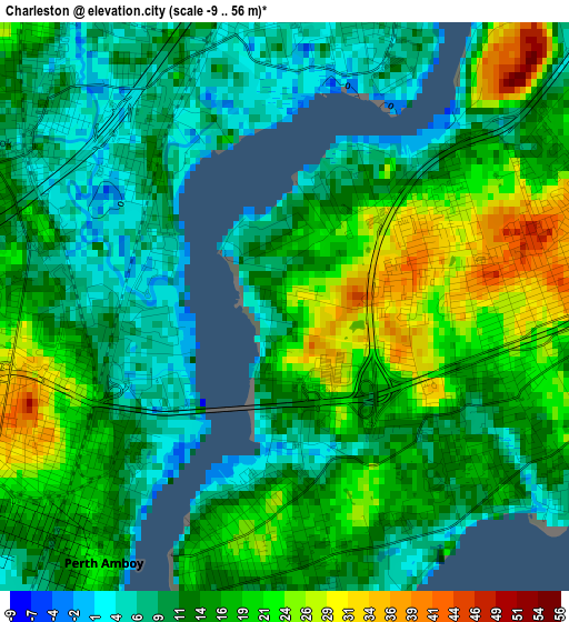 Charleston elevation map