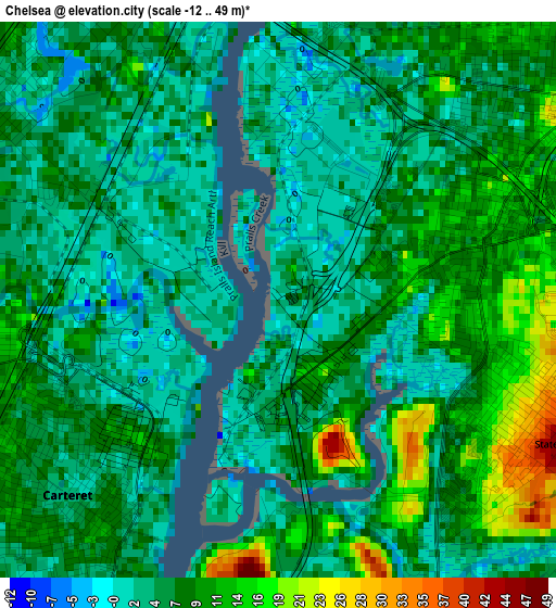 Chelsea elevation map