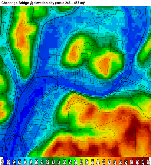 Chenango Bridge elevation map