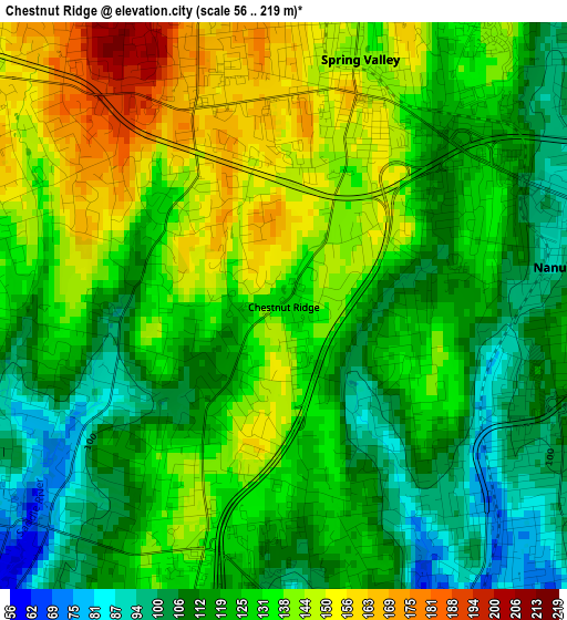 Chestnut Ridge elevation map