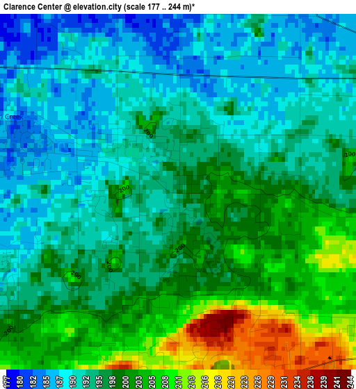 Clarence Center elevation map