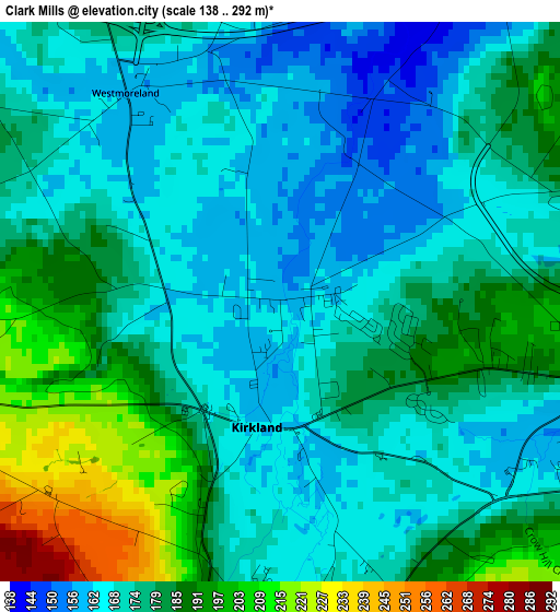 Clark Mills elevation map