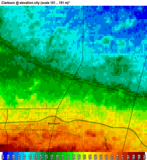 Clarkson elevation map