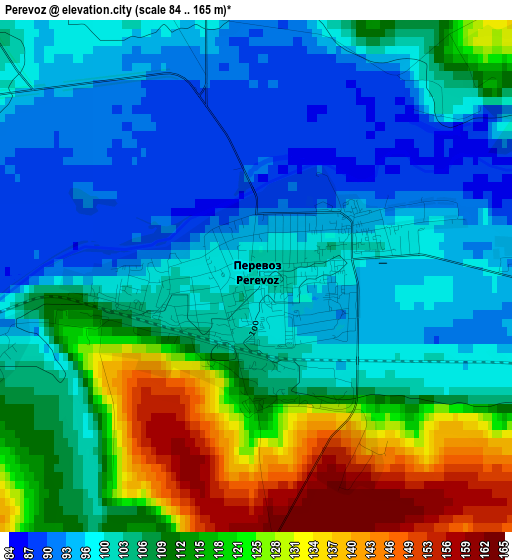 Perevoz elevation map