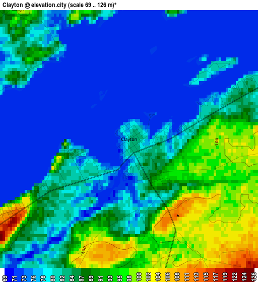 Clayton elevation map