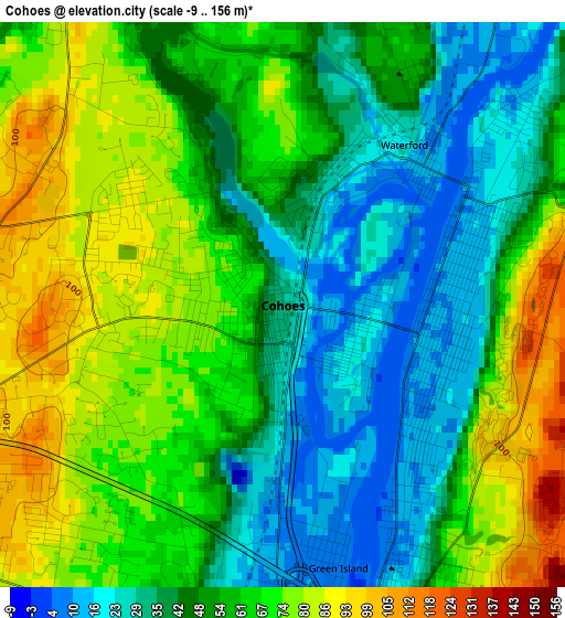 Cohoes elevation map