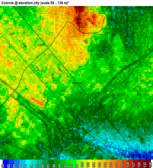 Colonie elevation map