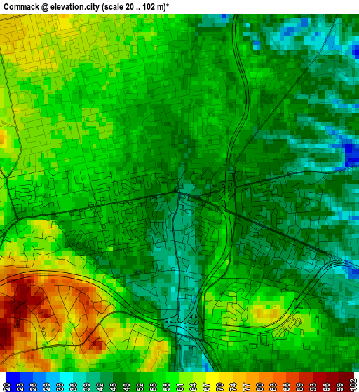 Commack elevation map