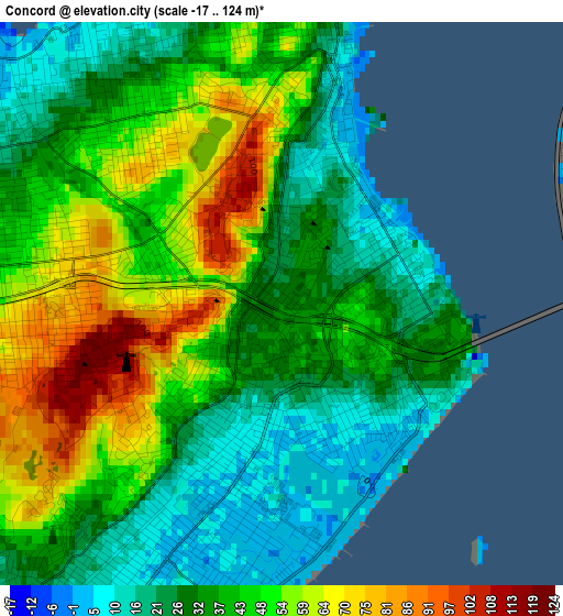 Concord elevation map