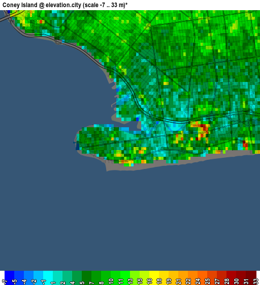 Coney Island elevation map