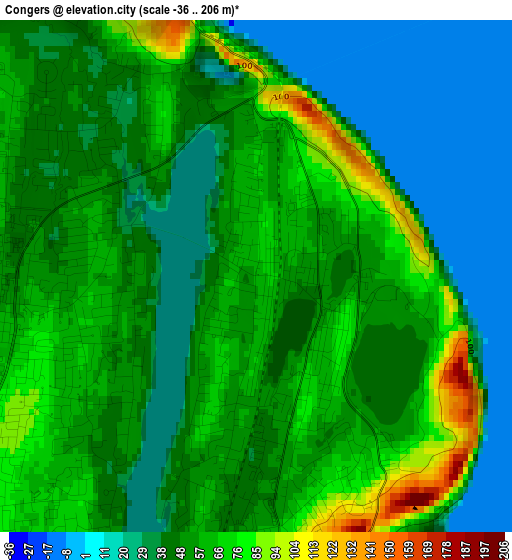 Congers elevation map