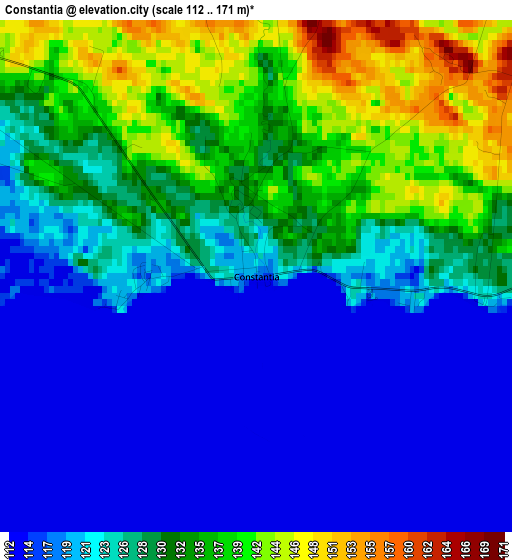 Constantia elevation map