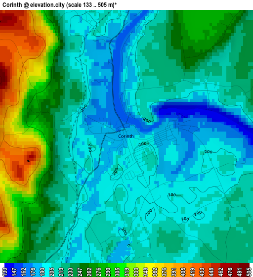 Corinth elevation map