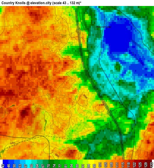 Country Knolls elevation map