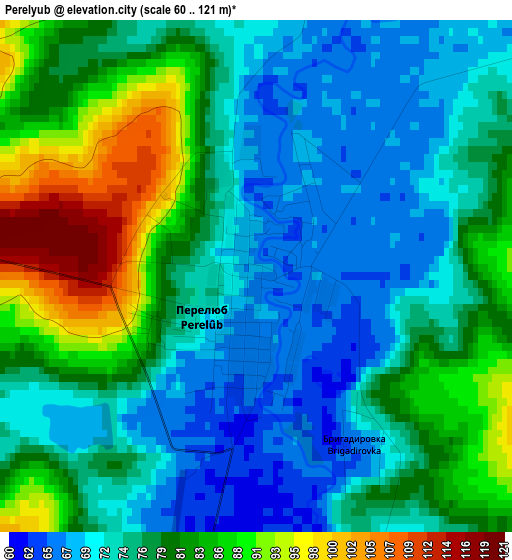 Perelyub elevation map