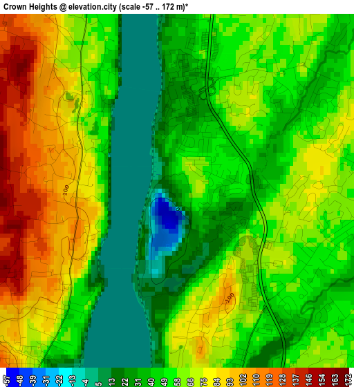 Crown Heights elevation map