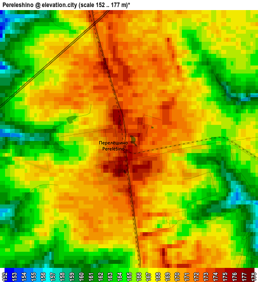 Pereleshino elevation map