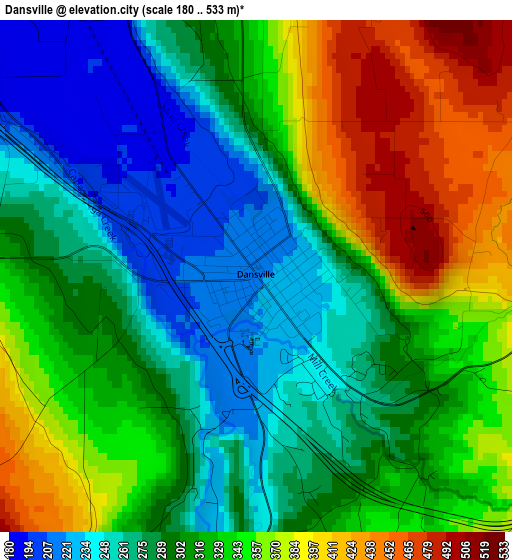 Dansville elevation map