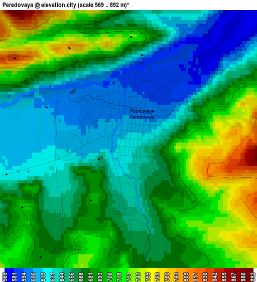 Peredovaya elevation map