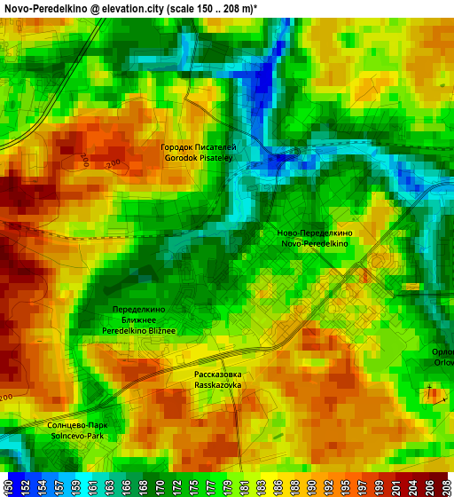 Novo-Peredelkino elevation map