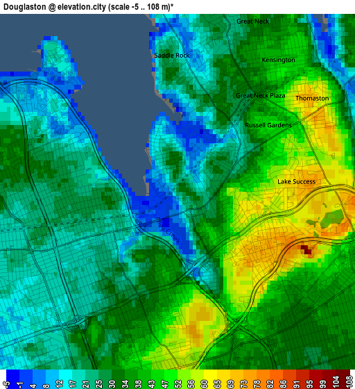 Douglaston elevation map