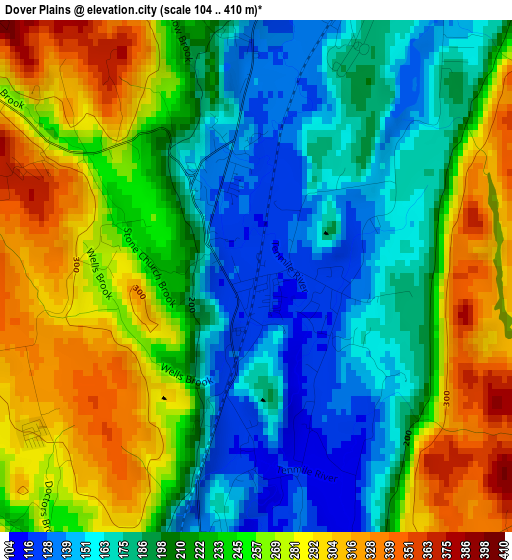 Dover Plains elevation map