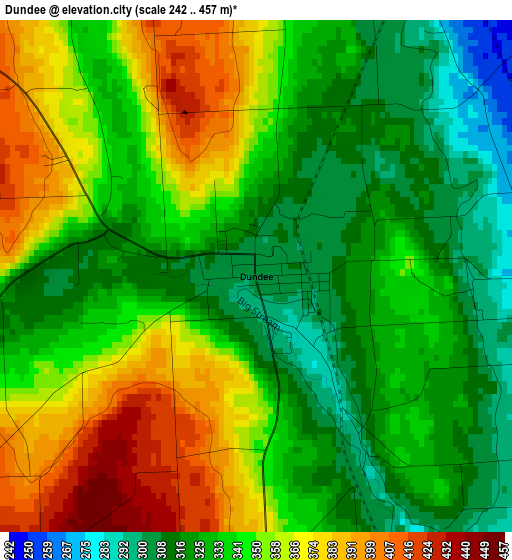 Dundee elevation map