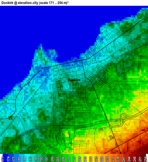 Dunkirk elevation map