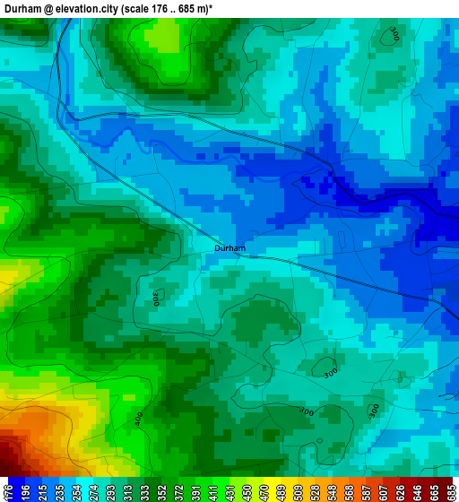 Durham elevation map