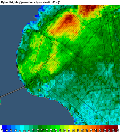 Dyker Heights elevation map