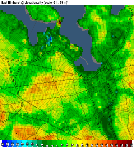 East Elmhurst elevation map